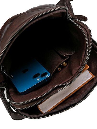 Сумка через плечо Dr.Koffer из натуральной кожи коричневая