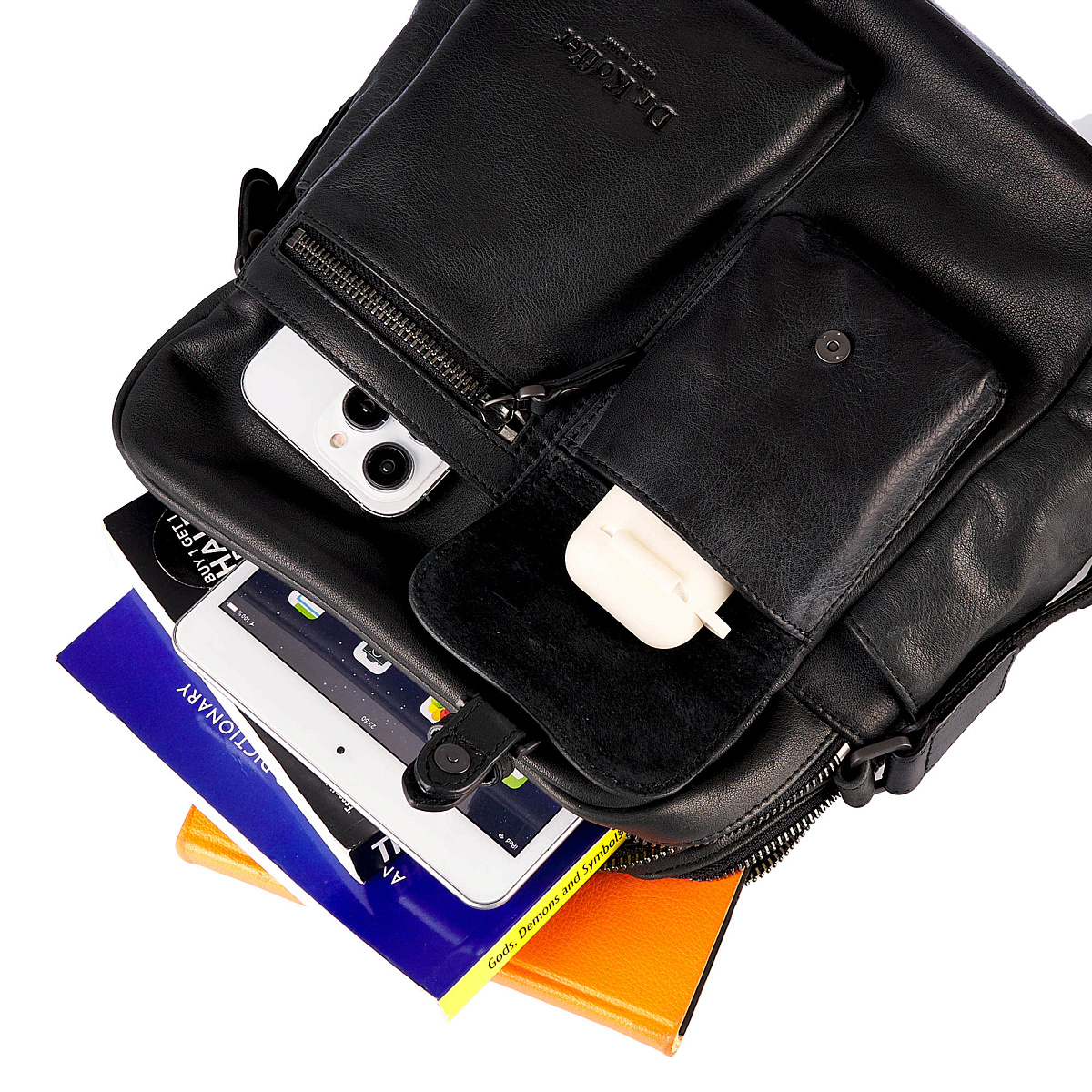 Сумка через плечо Dr.Koffer из натуральной кожи черная