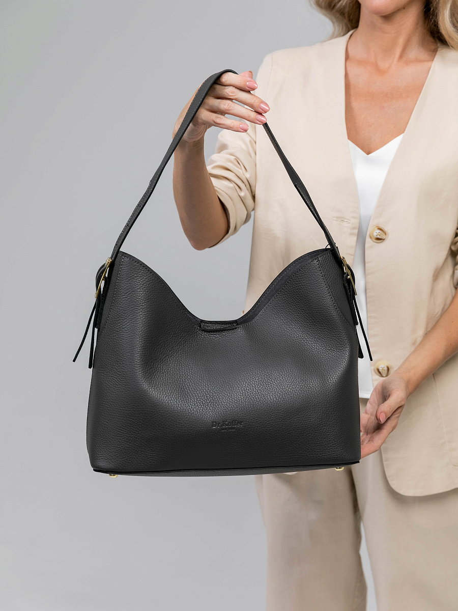 Женская сумка Dr.Koffer из натуральной кожи серая