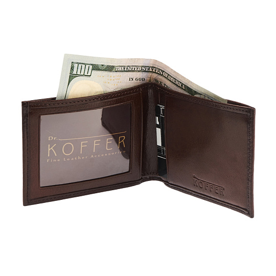 Портмоне Dr.Koffer из натуральной кожи коричневое