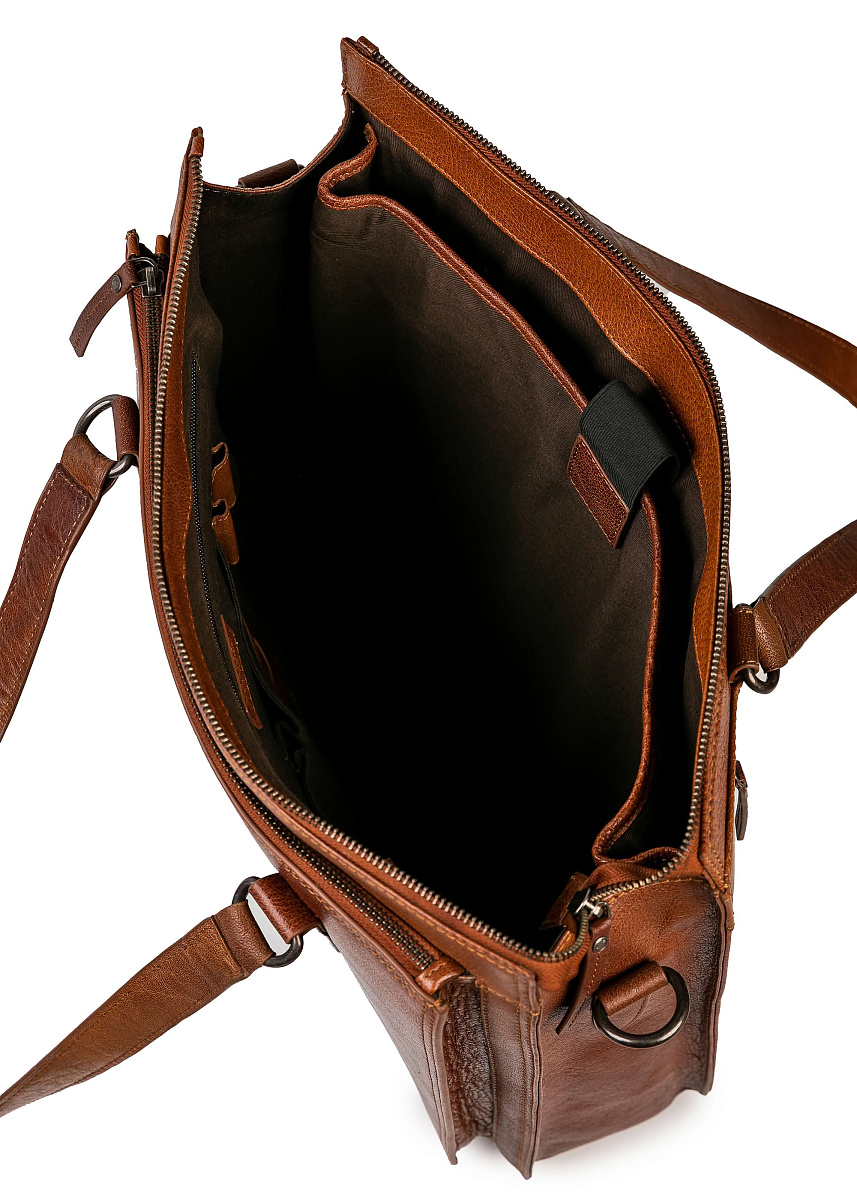 Женская сумка Dr.Koffer из натуральной кожи коричневая