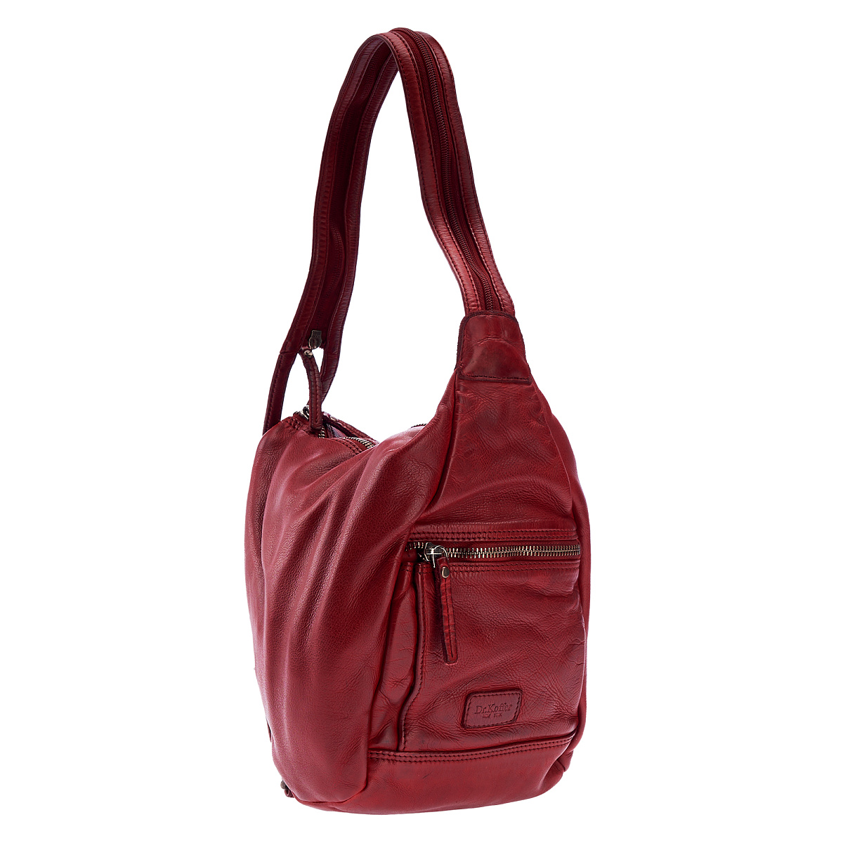 Сумка через плечо Dr.Koffer из натуральной кожи красная