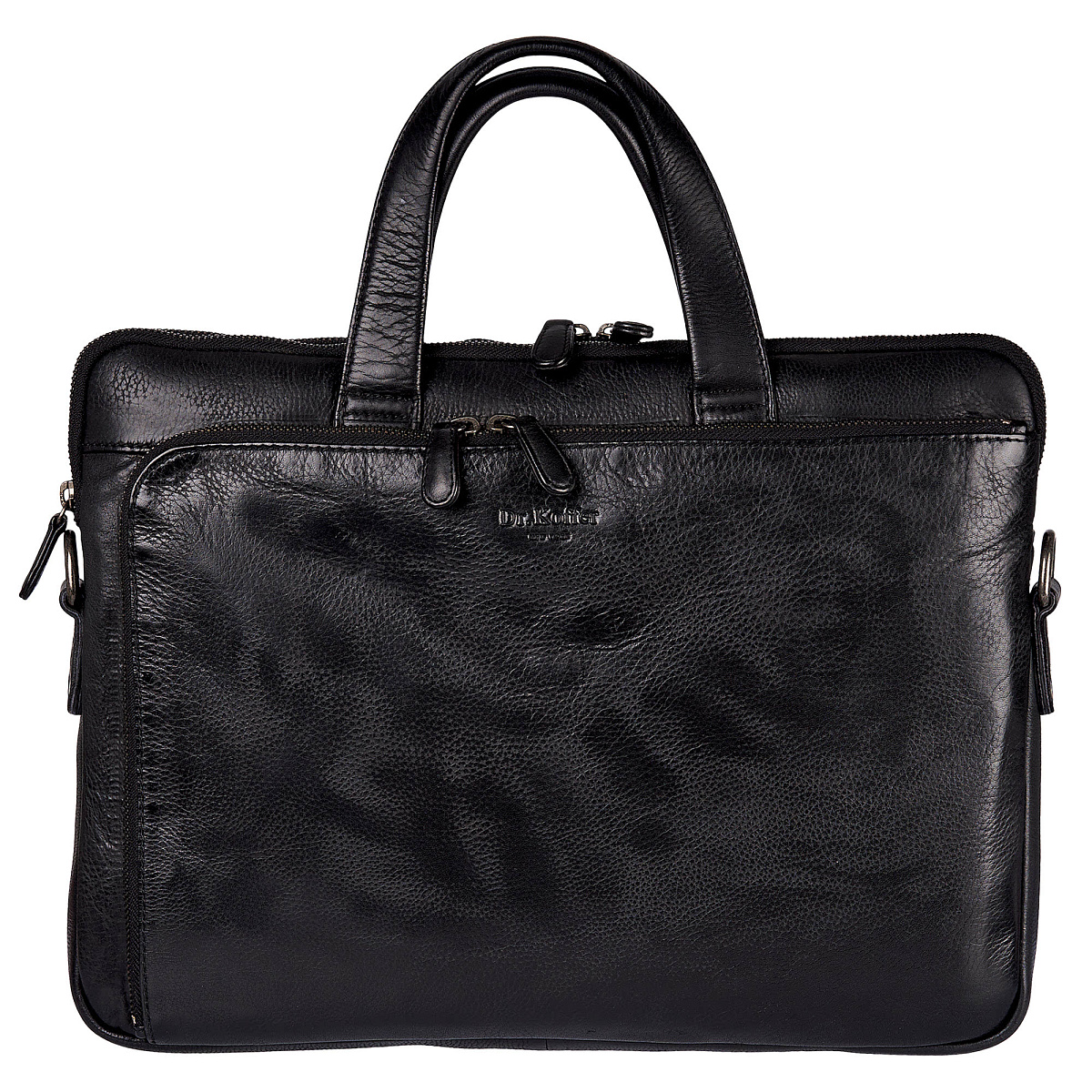 Деловая сумка Dr.Koffer из натуральной кожи черная