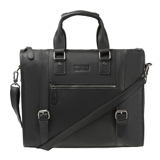 Деловая сумка Dr.Koffer из натуральной кожи черная