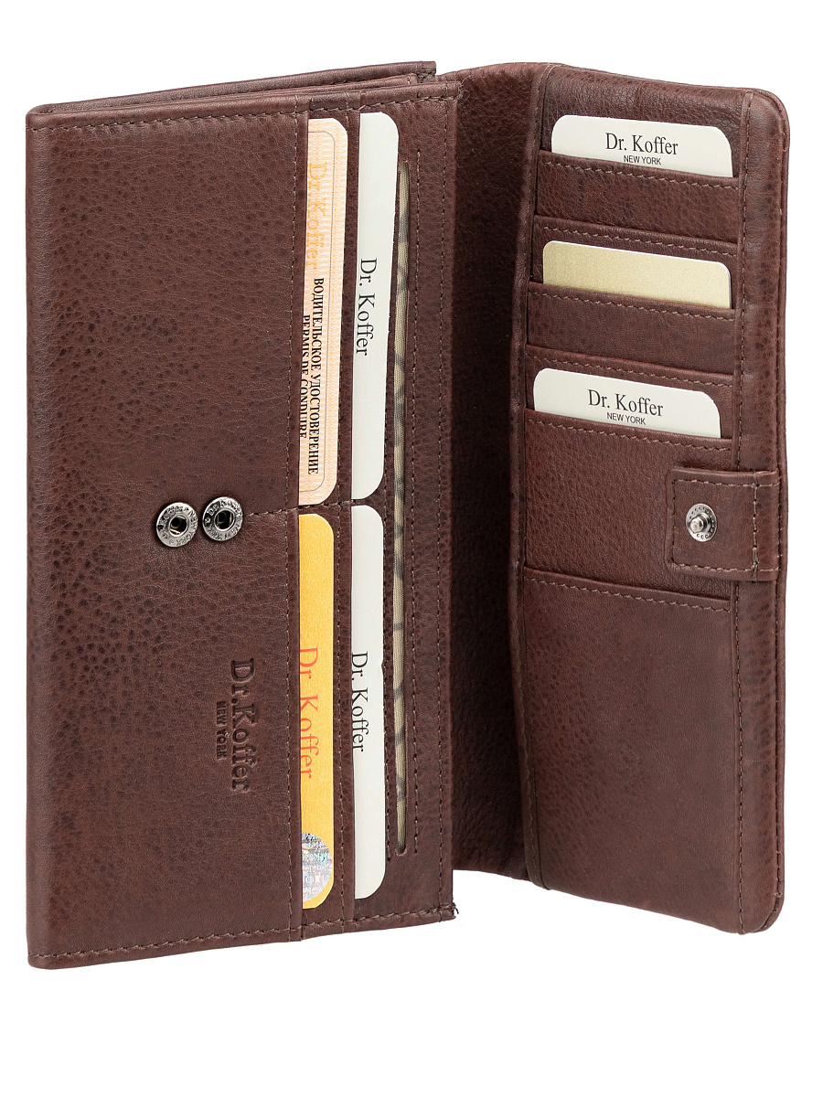 Кошелек Dr.Koffer из натуральной кожи коричневый
