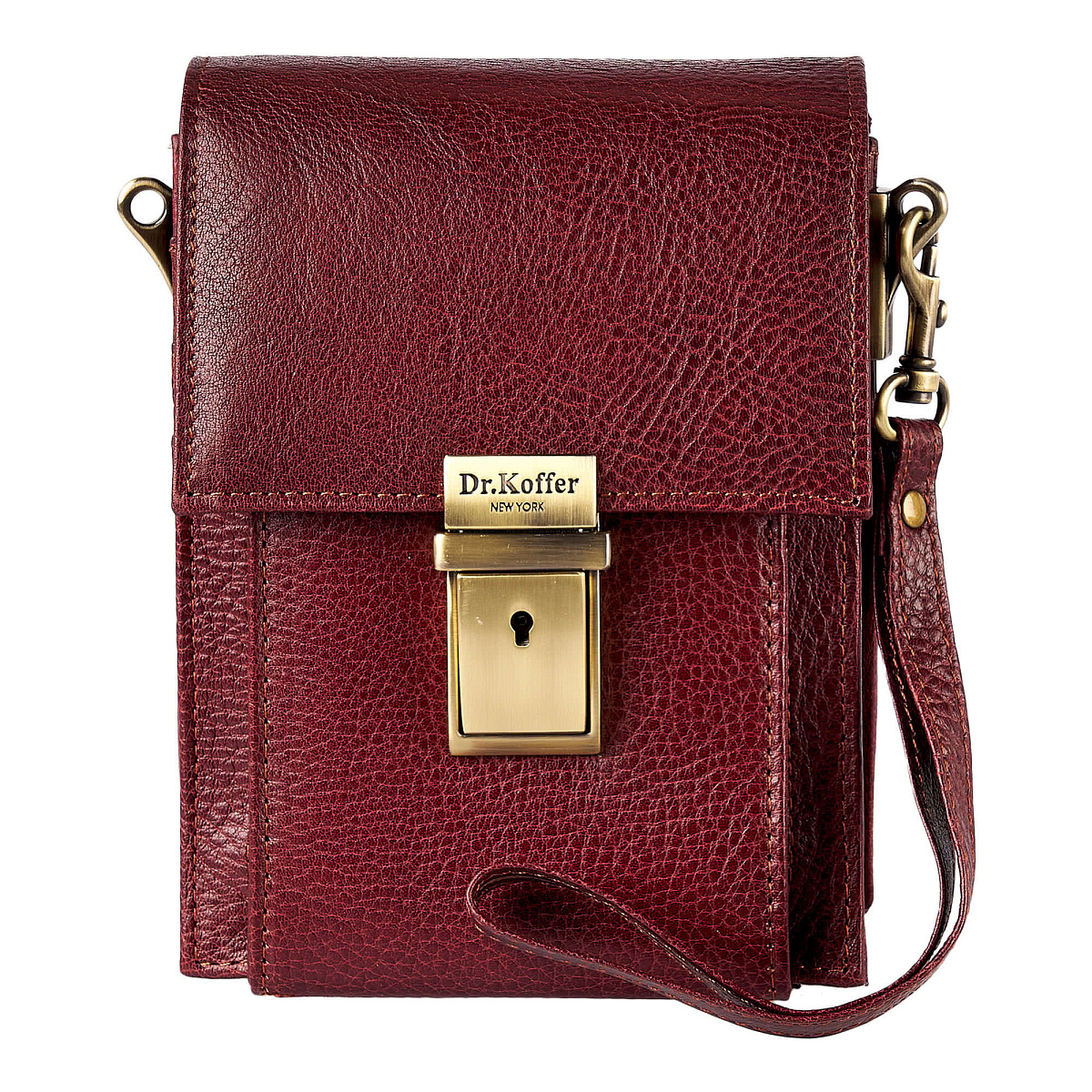 Сумка через плечо Dr.Koffer из натуральной кожи коричневая