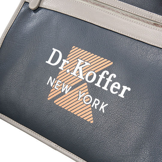 Деловая сумка Dr.Koffer из натуральной кожи синяя