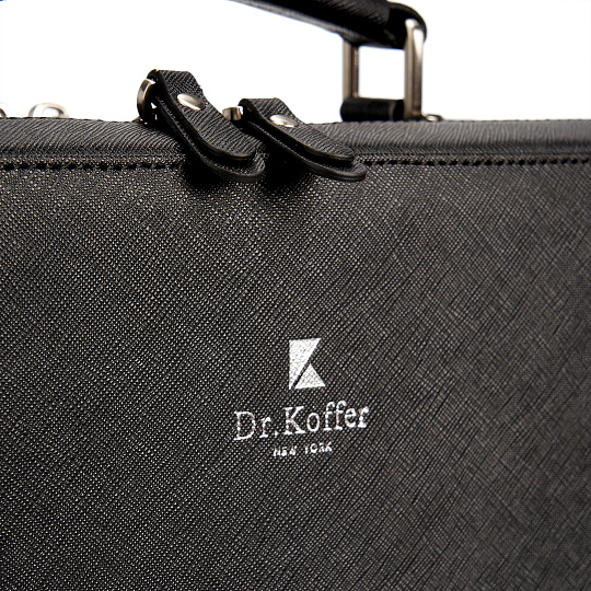 Деловая сумка Dr.Koffer из натуральной кожи черная