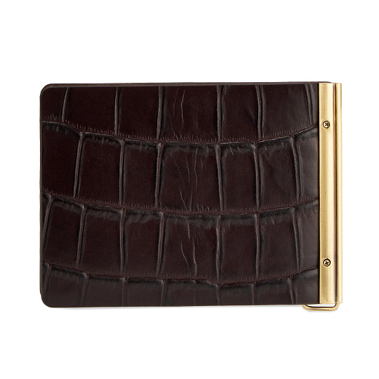 Зажим для денег Dr.Koffer из натуральной кожи коричневый