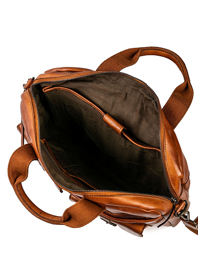 Деловая сумка Dr.Koffer из натуральной кожи коричневая