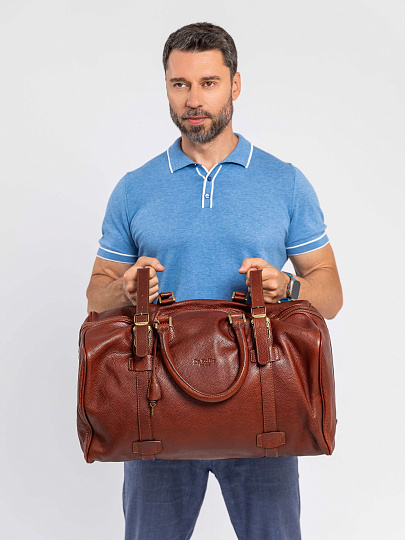 Сумка дорожная Dr.Koffer из натуральной кожи коричневая