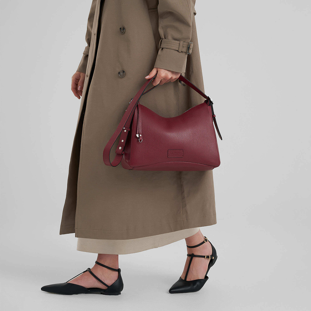 Женская сумка Dr. Koffer из натуральной кожи бордовая