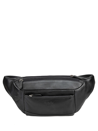 Сумка на пояс Dr. Koffer из натуральной кожи черная