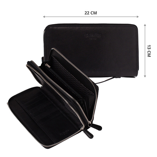 Портмоне Dr.Koffer из натуральной кожи черное