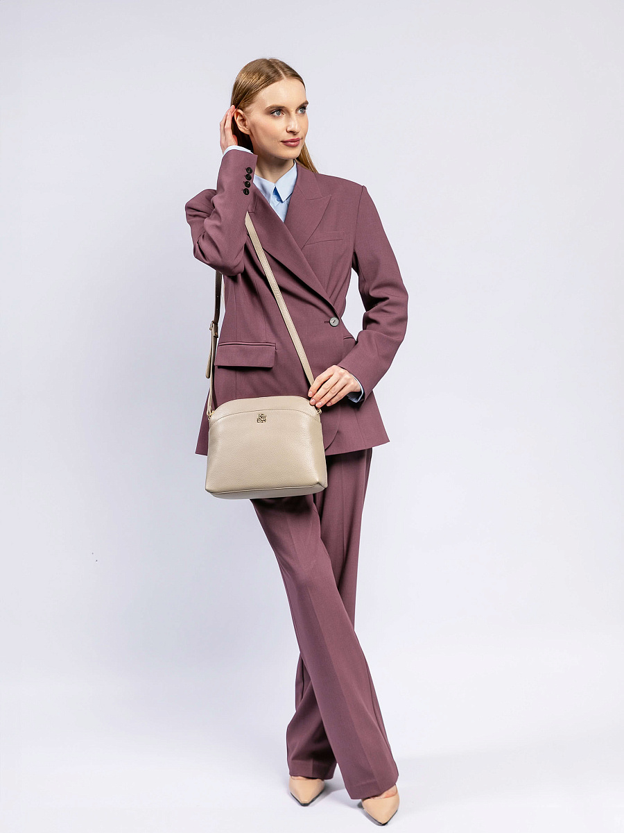 Женская сумка Dr. Koffer из натуральной кожи бежевая