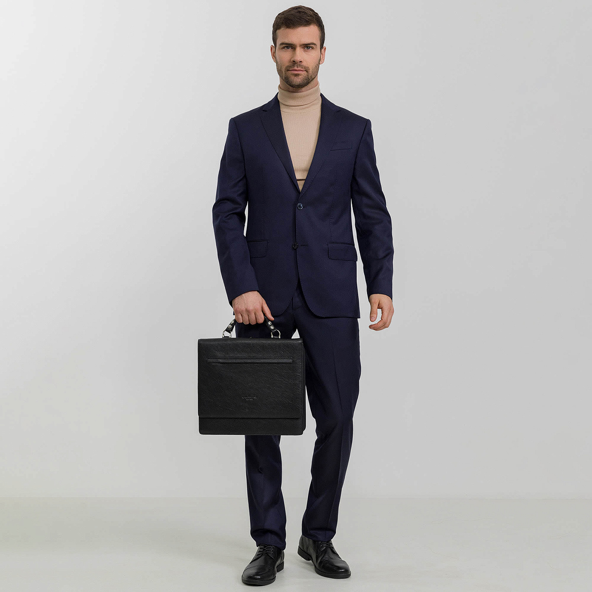 Деловая сумка Dr.Koffer из натуральной кожи черная