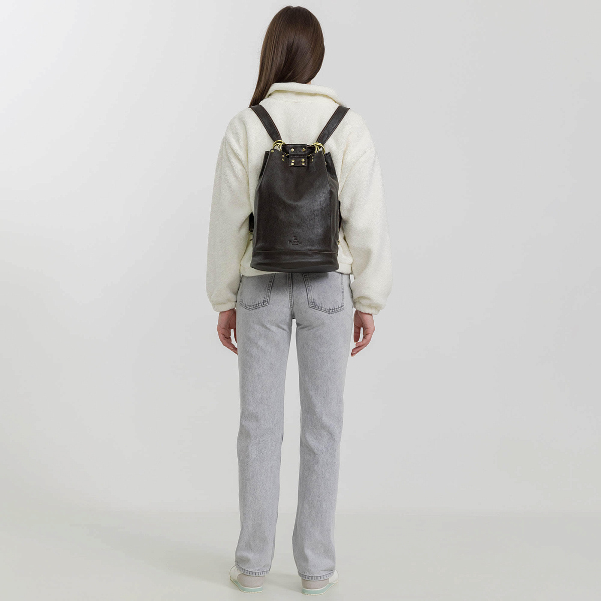 Рюкзак Dr.Koffer из натуральной кожи темно-коричневый