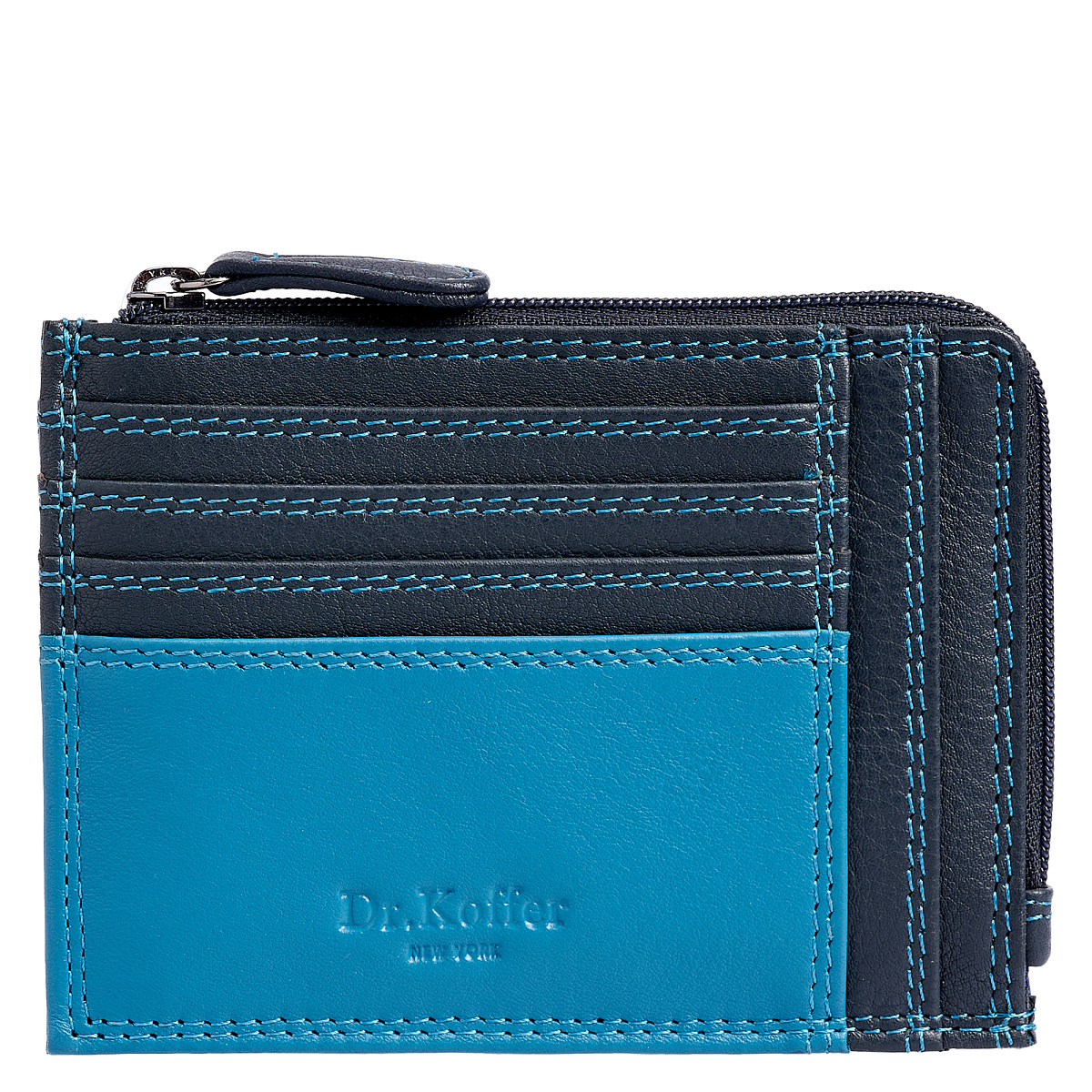 Кредитница Dr.Koffer из натуральной кожи бирюзовая