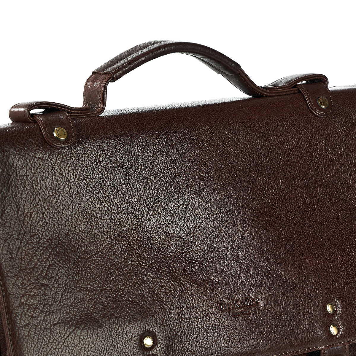 Портфель Dr.Koffer из натуральной кожи темно-коричневый