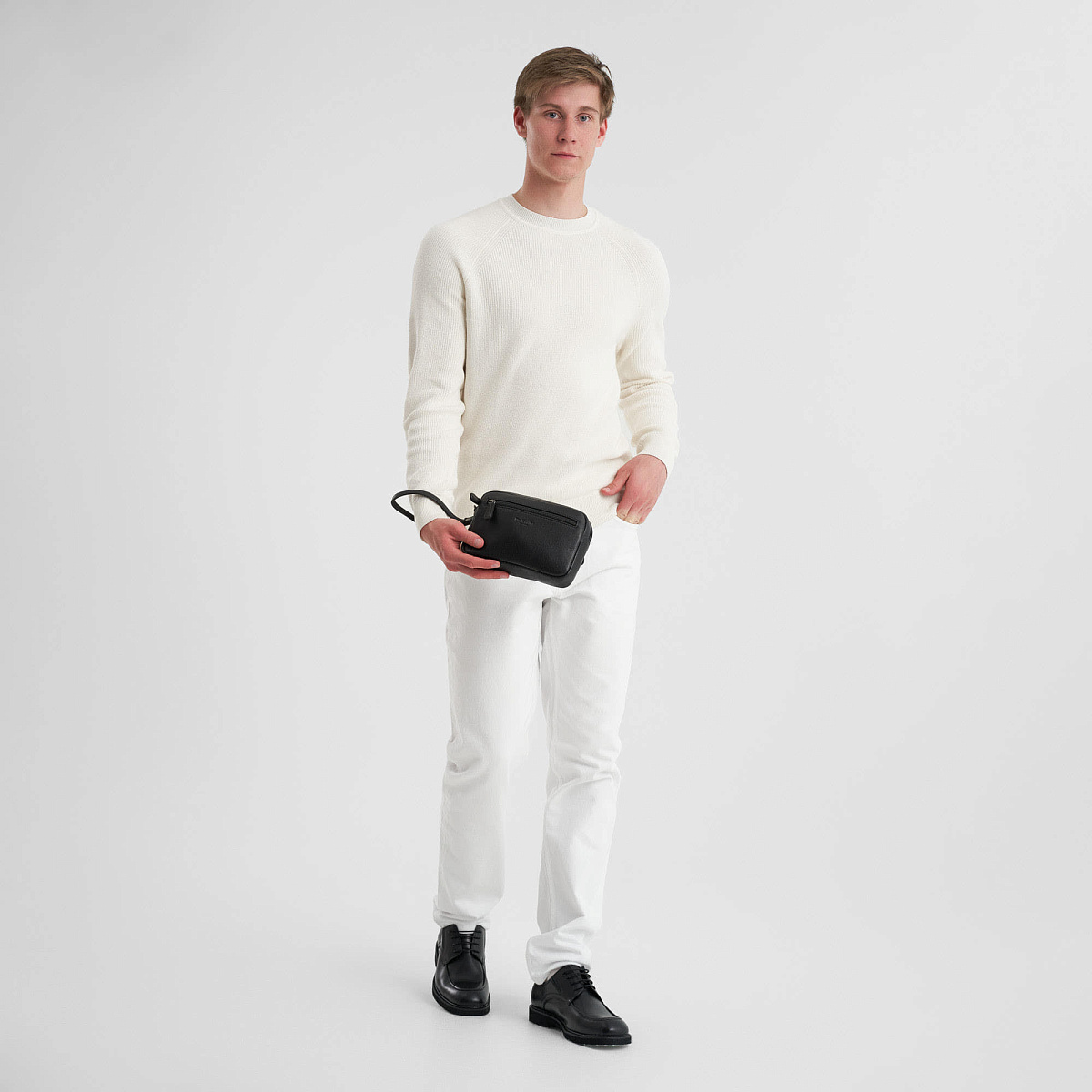 Сумка барсетка из натуральной кожи Dr. Koffer черная