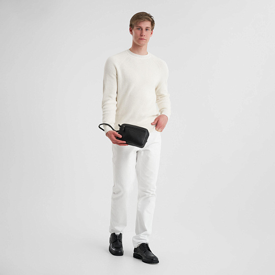 Сумка барсетка из натуральной кожи Dr. Koffer черная