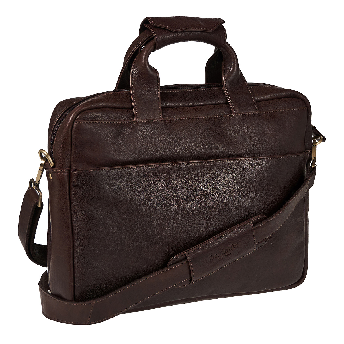 Деловая сумка Dr.Koffer из натуральной кожи темно-коричневая