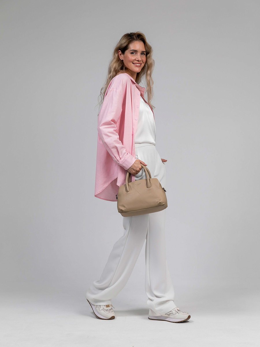 Женская сумка Dr.Koffer из натуральной кожи бежевая