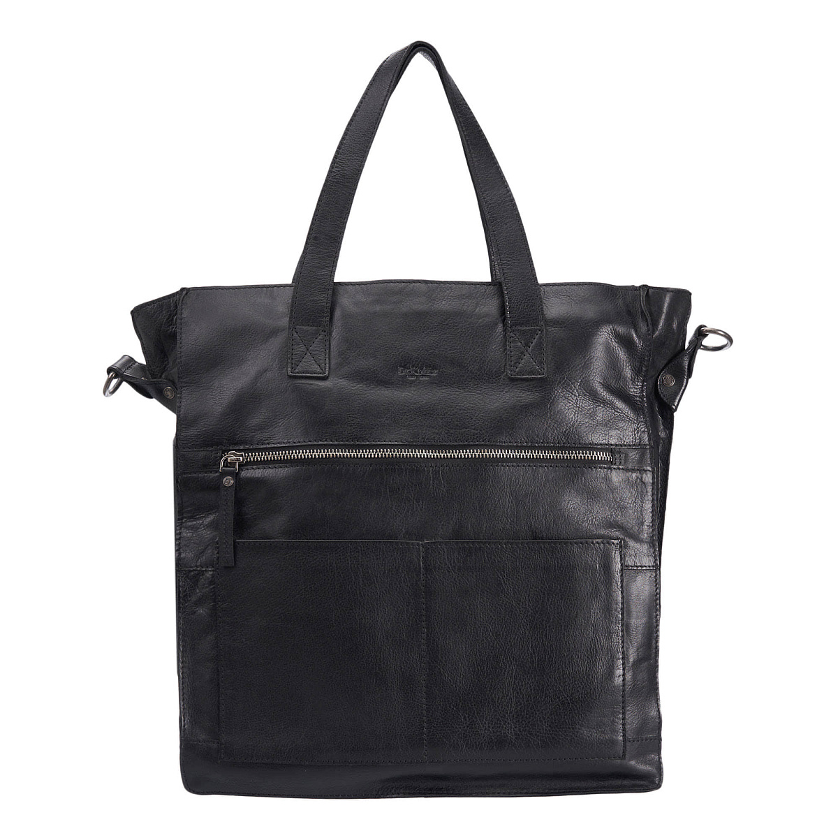 Деловая сумка Dr.Koffer из натуральной кожи черная