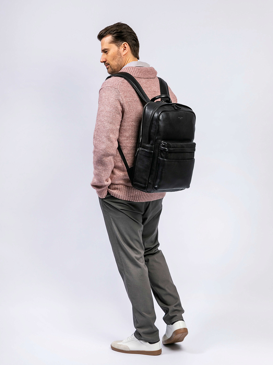 Рюкзак Dr. Koffer из натуральной кожи черный