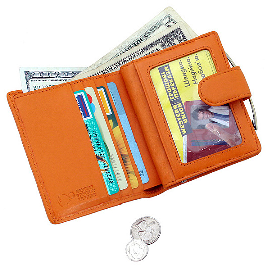 Кошелек Dr.Koffer из натуральной кожи оранжевый