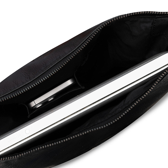 Сумка через плечо Dr.Koffer из натуральной кожи черная