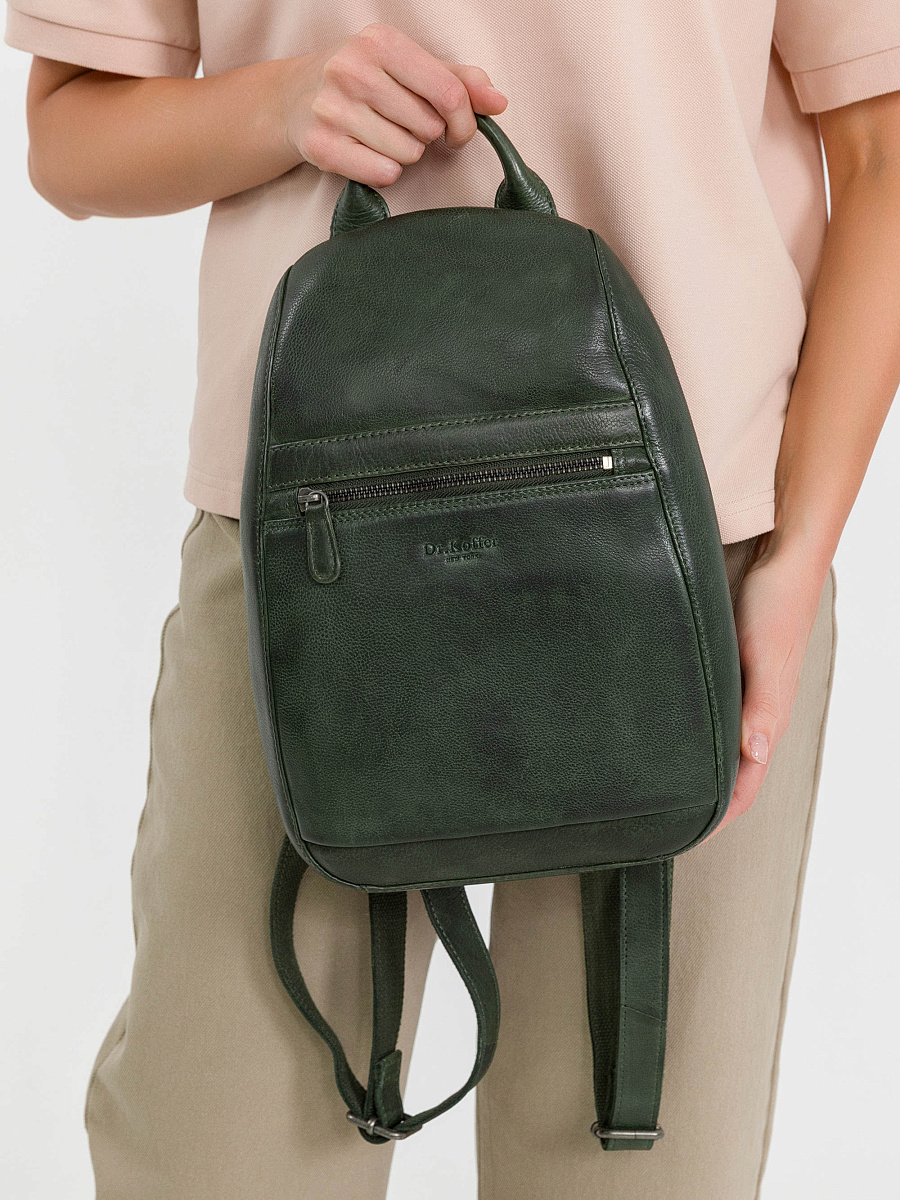 Рюкзак Dr.Koffer из натуральной кожи зеленый