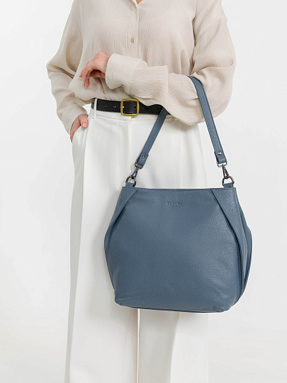 Женская сумка Dr.Koffer из натуральной кожи голубая