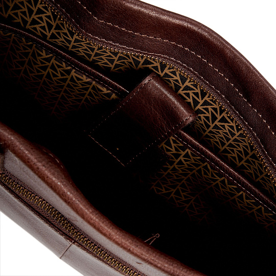 Деловая сумка Dr.Koffer из натуральной кожи темно-коричневая