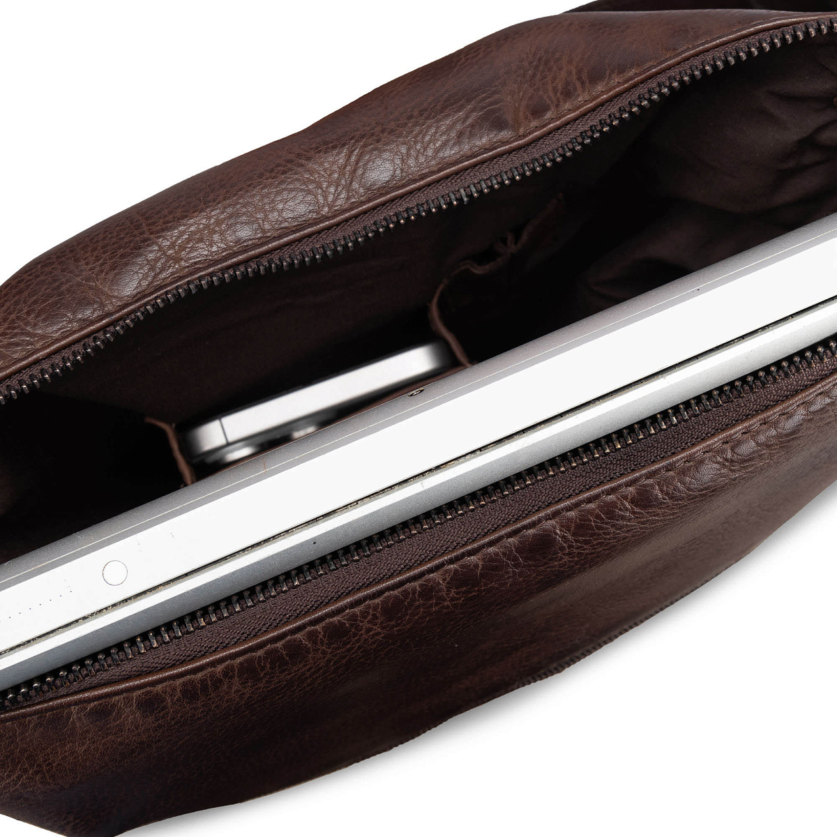 Сумка через плечо Dr.Koffer из натуральной кожи коричневая