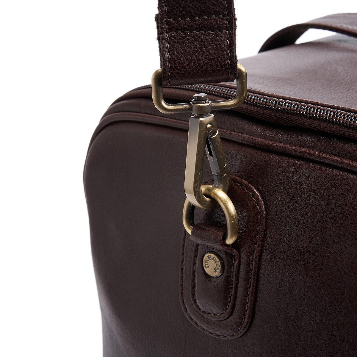 Сумка дорожная Dr.Koffer из натуральной кожи коричневая