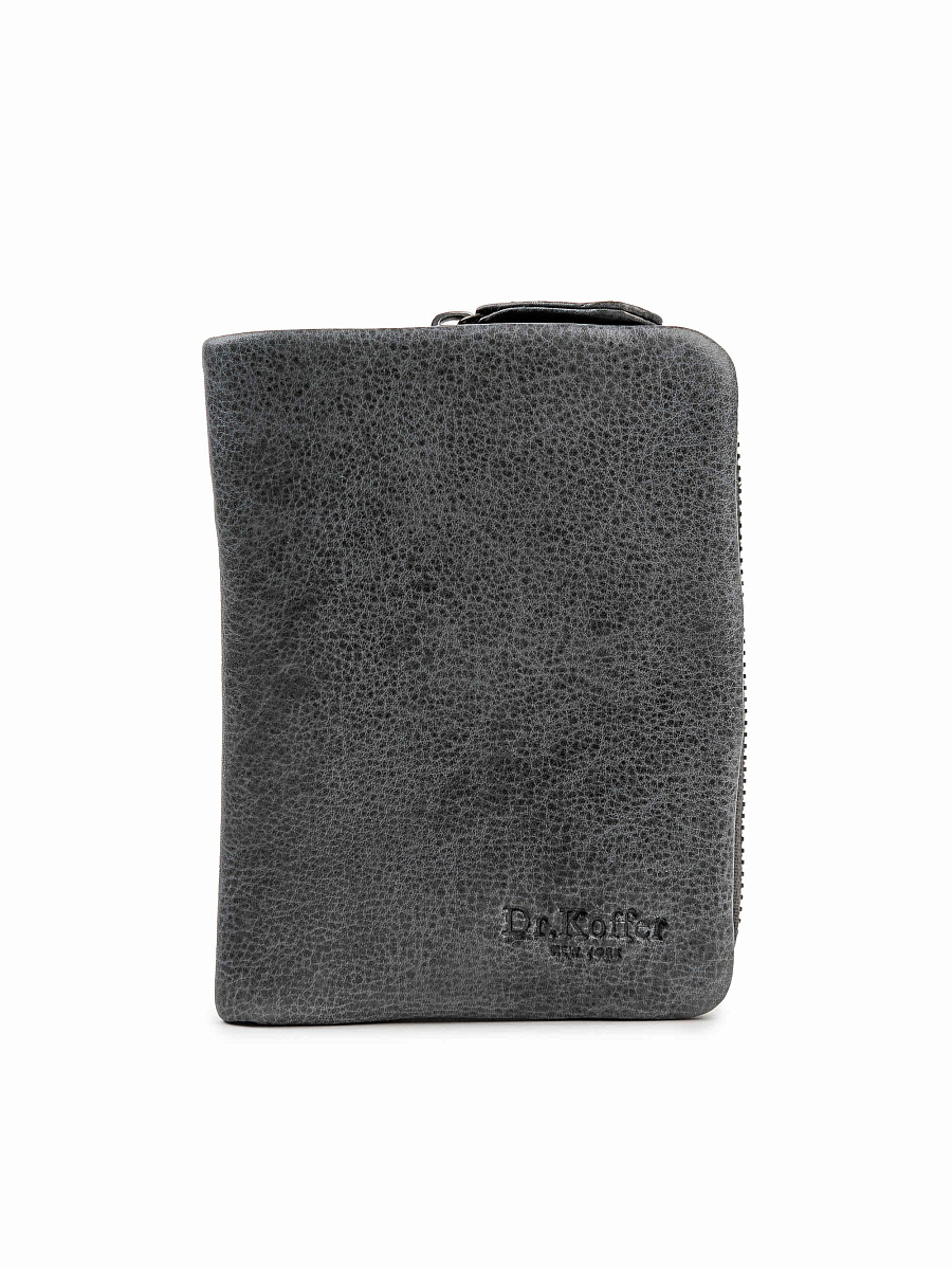 Портмоне Dr.Koffer из натуральной кожи серое