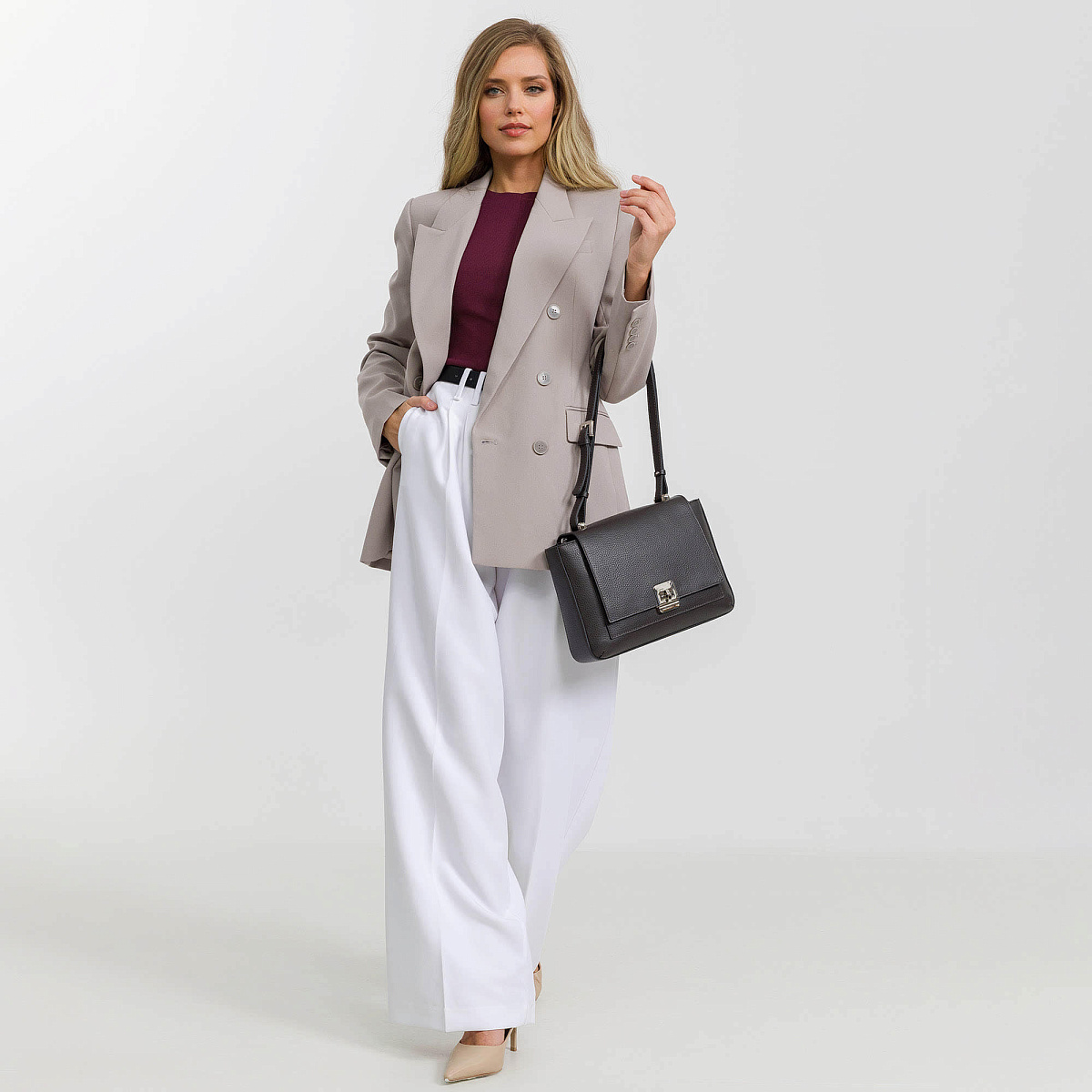 Женская сумка Dr. Koffer из натуральной кожи коричневая