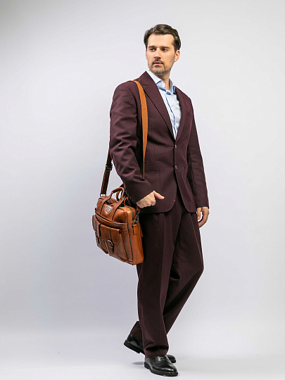 Деловая сумка Dr.Koffer из натуральной кожи коричневая