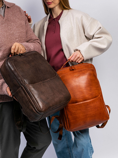 Рюкзак Dr. Koffer из натуральной кожи коричневый