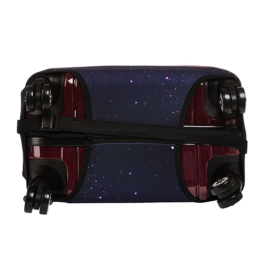 Чехол для чемодана M Dr.Koffer фиолетовый с рисунком"TRAVEL"