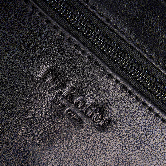 Сумка барсетка из натуральной кожи Dr. Koffer черная