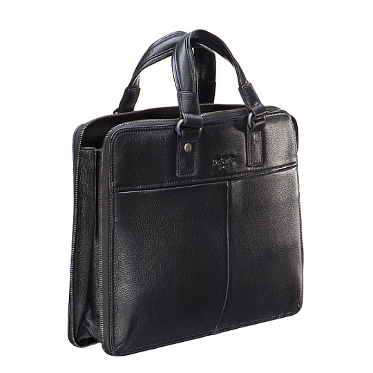 Деловая сумка Dr.Koffer из натуральной кожи черная