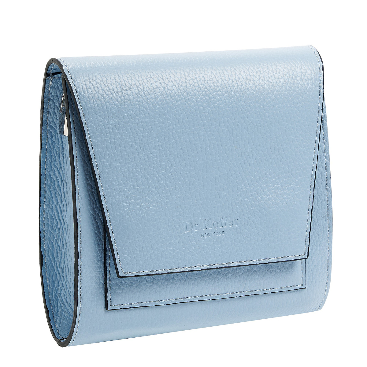 Женская сумка Dr. Koffer из натуральной кожи голубая