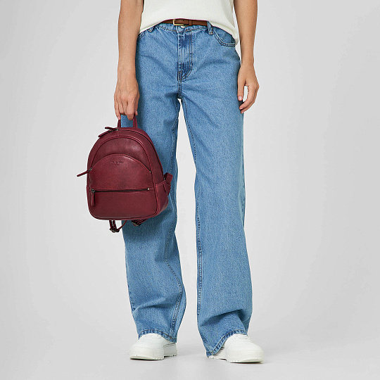 Рюкзак Dr.Koffer из натуральной кожи бордовый