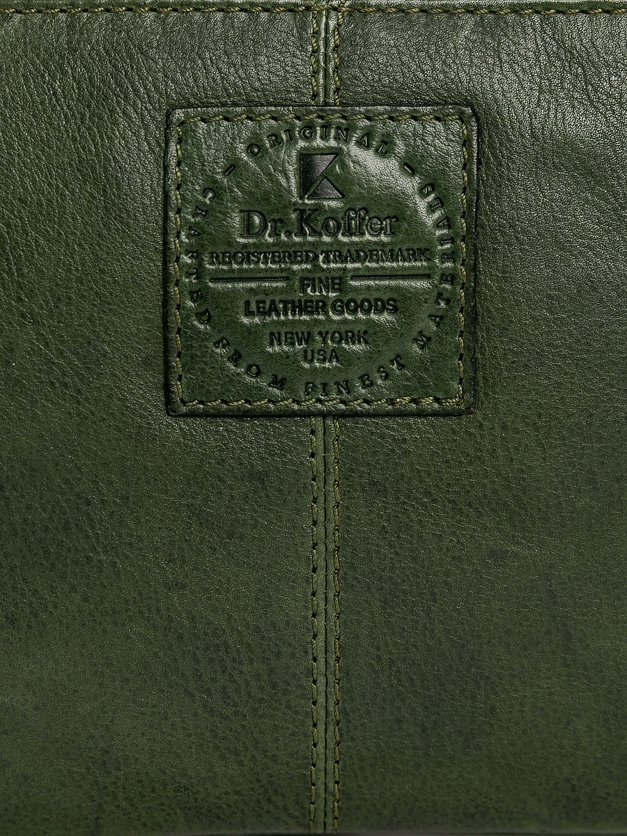 Сумка через плечо Dr.Koffer из натуральной кожи зеленая