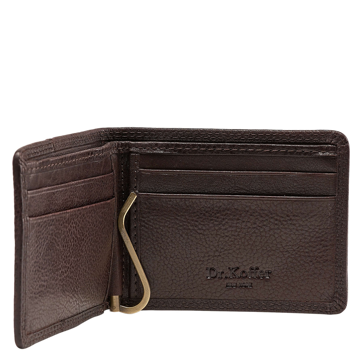 Зажим для денег Dr.Koffer из натуральной кожи коричневый
