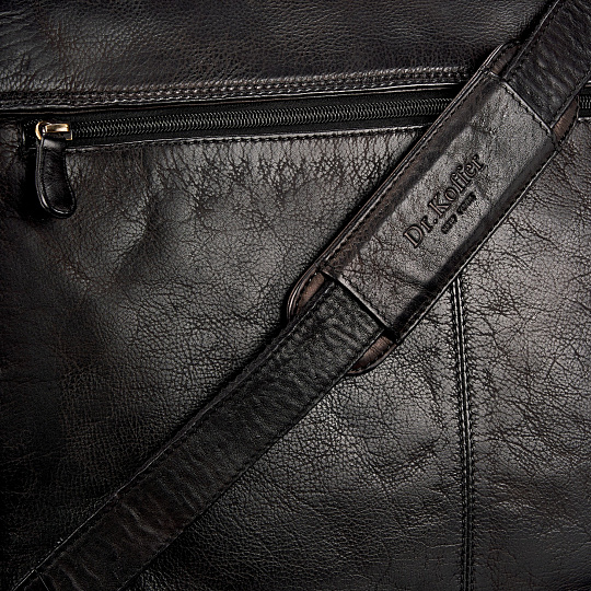 Портфель Dr.Koffer из натуральной кожи черный