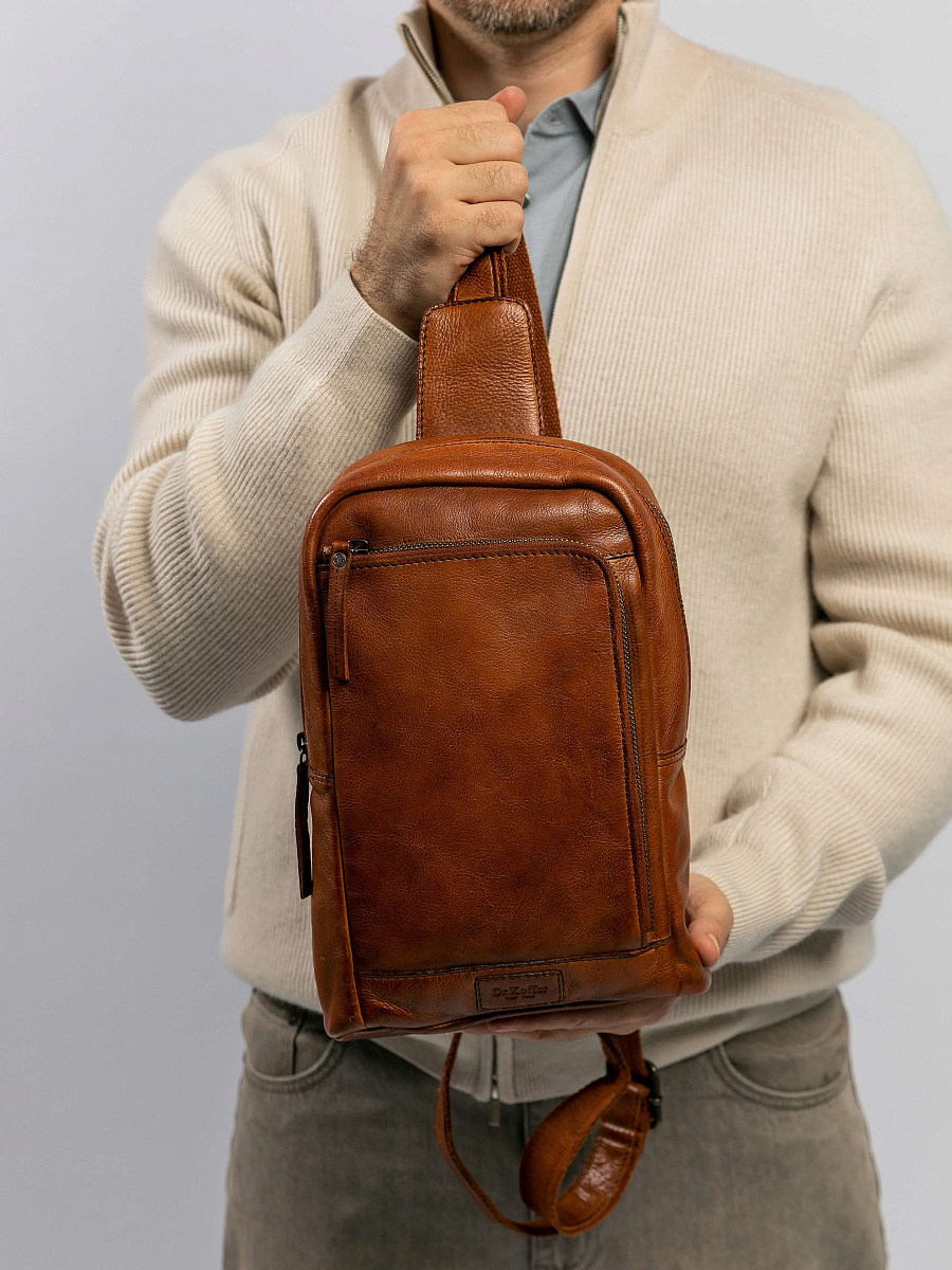 Рюкзак Dr.Koffer из натуральной кожи светло-коричневый