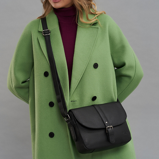 Сумка через плечо Dr.Koffer из натуральной кожи черная